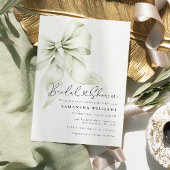 Invitation à la douche nuptiale Sage Green Bow