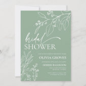 Invitation à la douche nuptiale Sage Green Fall (Devant)