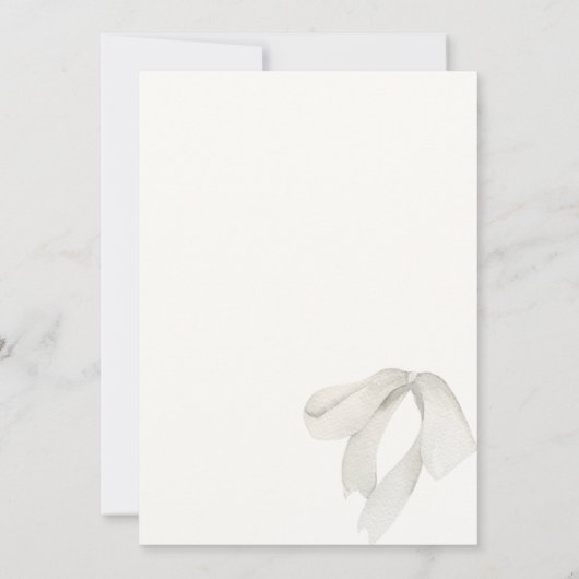 Invitation à la douche nuptiale Satin ibbon Bow (Dos)