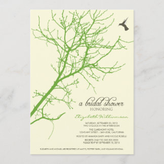 Invitation à la douche nuptiale Silhouette Arbre (