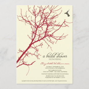 Invitation à la douche nuptiale Silhouette Arbre (