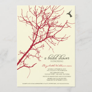 Invitation à la douche nuptiale Silhouette Arbre (