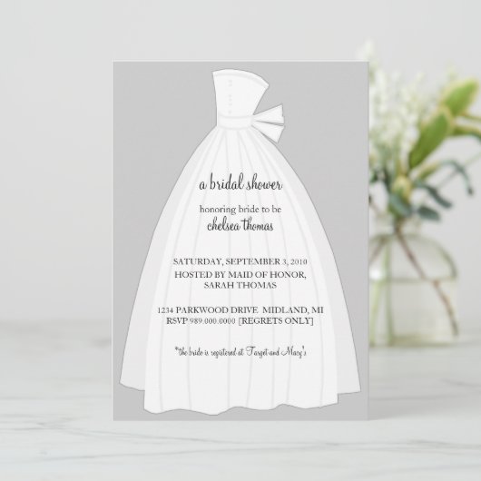 Invitation à la douche nuptiale {Silver} (Debout devant)