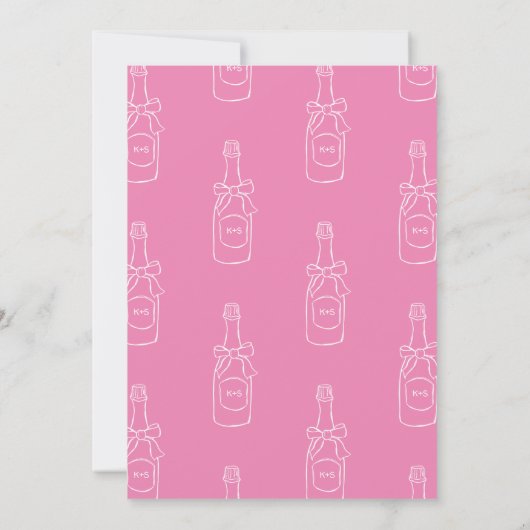 Invitation à la douche nuptiale simple à bow rose (Dos)