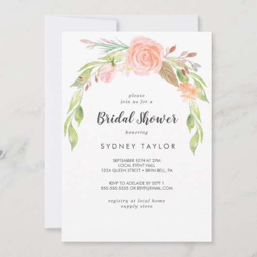 Invitation à la douche nuptiale Spring Peony (Devant)