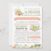 Invitation à la douche nuptiale succulente Fleur d (Devant)