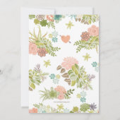 Invitation à la douche nuptiale succulente Fleur d (Dos)