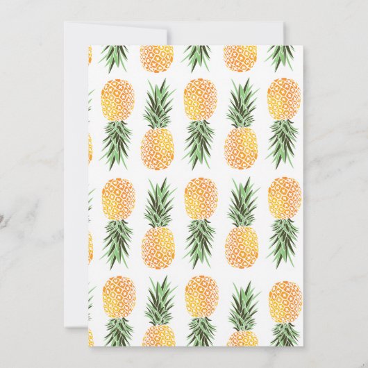 Invitation à la douche nuptiale sud de l'ananas (Dos)