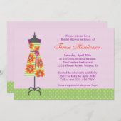 Invitation à la douche nuptiale Sun Dress (Devant / Derrière)