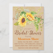 Invitation à la douche nuptiale Sunflower Kraft (Devant)