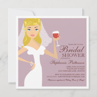 Invitation à la douche nuptiale sur le thème du vi
