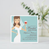Invitation à la douche nuptiale sur le thème du vi (Debout devant)