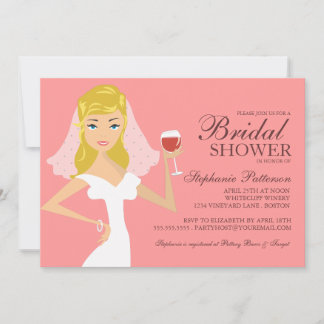 Invitation à la douche nuptiale sur le thème du vi