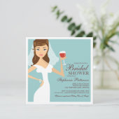 Invitation à la douche nuptiale sur le thème du vi (Debout devant)