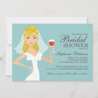 Invitation à la douche nuptiale sur le thème du vi