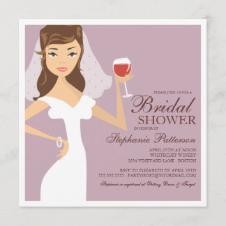 Invitation à la douche nuptiale sur le thème du vi