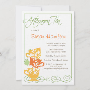 Invitation à la douche nuptiale - Thé