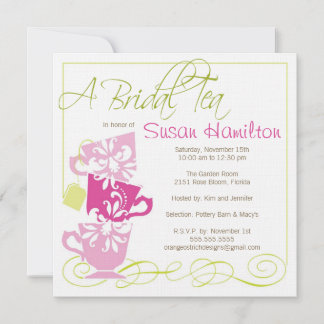 Invitation à la douche nuptiale - Thé