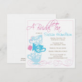 Invitation à la douche nuptiale - Thé (Devant / Derrière)