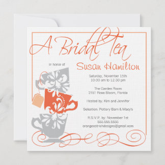 Invitation à la douche nuptiale - Thé