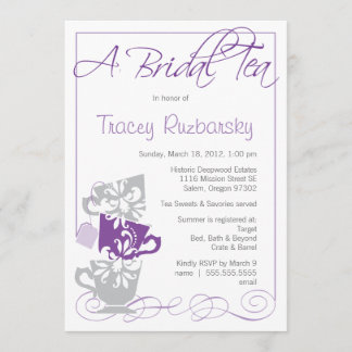 Invitation à la douche nuptiale - Thé| Purple et g