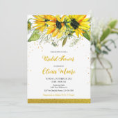 Invitation à la douche nuptiale tournesol (Debout devant)