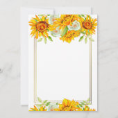 Invitation à la douche nuptiale tournesol (Dos)