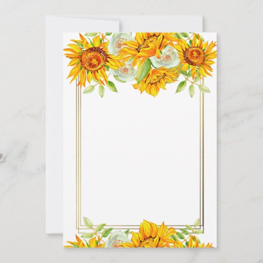 Invitation à la douche nuptiale tournesol (Dos)