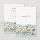 Invitation à la douche nuptiale Tropical Beach She (Devant / Derrière)