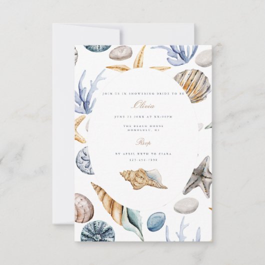 Invitation à la douche nuptiale Tropical Beach She (Devant)