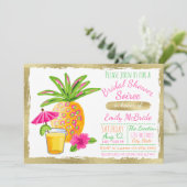 Invitation à la douche nuptiale Tropical Luau (Debout devant)