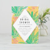 Invitation à la douche nuptiale TROPICAL LUAU (Debout devant)
