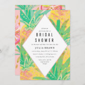 Invitation à la douche nuptiale TROPICAL LUAU (Devant / Derrière)