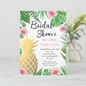 Invitation à la douche nuptiale tropicale, ananas  (Debout devant)