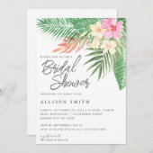 Invitation à la douche nuptiale tropicale hawaïenn (Devant / Derrière)
