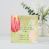 invitation à la douche nuptiale tulipe rouge (Debout devant)
