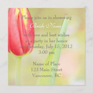 invitation à la douche nuptiale tulipe rouge