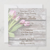 Invitation à la douche nuptiale - Tulipes roses et (Dos)
