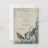 Invitation à la douche nuptiale turquoise à papill (Devant)