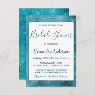 Invitation à la douche nuptiale Turquoise Blue Spa