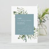 Invitation à la douche nuptiale turquoise et blanc (Debout devant)