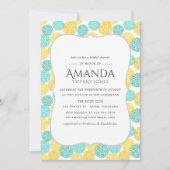 Invitation à la douche nuptiale Turquoise et jaune (Devant)