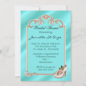 Invitation à la douche nuptiale turquoise Gold et  (Dos)