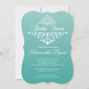 Invitation à la douche nuptiale Turquoise Ombre