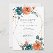 Invitation à la douche nuptiale Turquoise or Burnt (Devant)