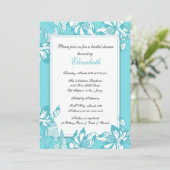 Invitation à la douche nuptiale turquoise tendance (Debout devant)