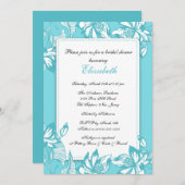 Invitation à la douche nuptiale turquoise tendance (Devant / Derrière)