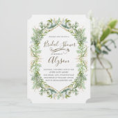 Invitation à la douche nuptiale verte (Debout devant)