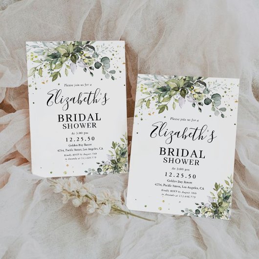 Invitation à la douche nuptiale verte