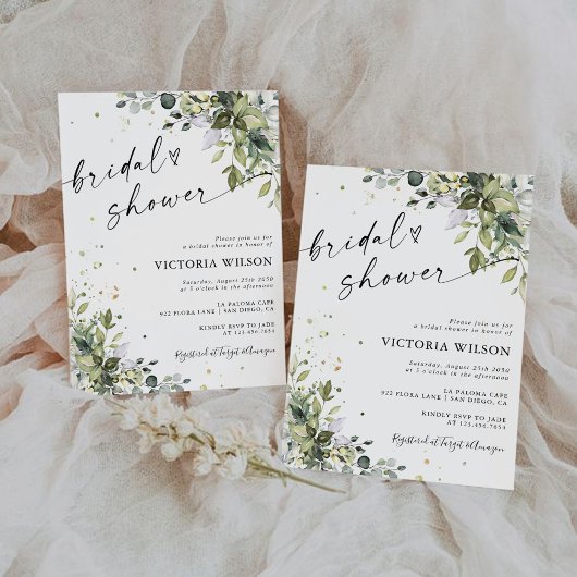 Invitation à la douche nuptiale verte